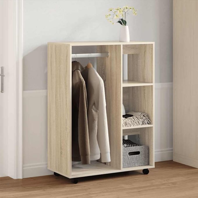 vidaXL - Kledingkast - 80x40x110 - cm - bewerkt - hout - sonoma - eikenkleurig