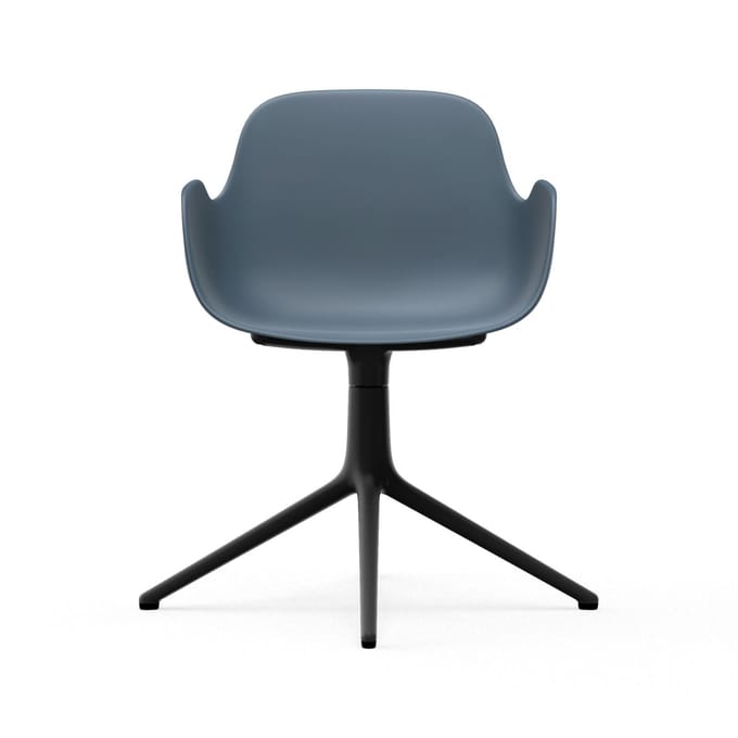 Normann Copenhagen - Form Draaifauteuil - blauw - aluminium zwart