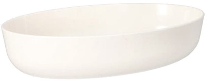 15 Herbruikbare schalen ovaal 1600 ml 6 cm x 16,5 cm x 26 cm wit Cella
