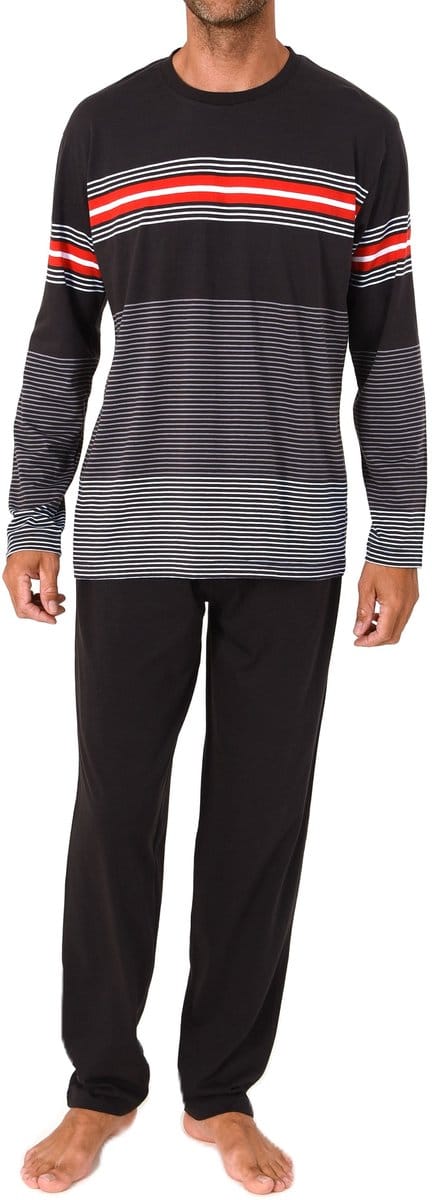 Lange Normann herenpyjama in een elegante gestreepte look