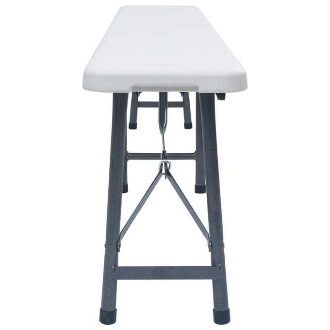 vidaXL - Tuinbanken - inklapbaar - 2 - st - 180 - cm - HDPE - wit
