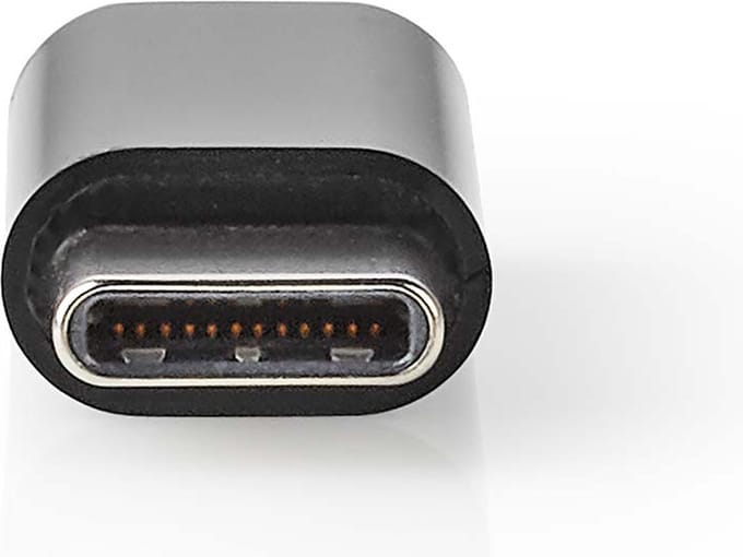 Nedis USB-C Adapter - USB 2.0 - USB-C Male - USB Micro-B Female - 480 Mbps - Rond - Vernikkeld - Zwart - Envelop