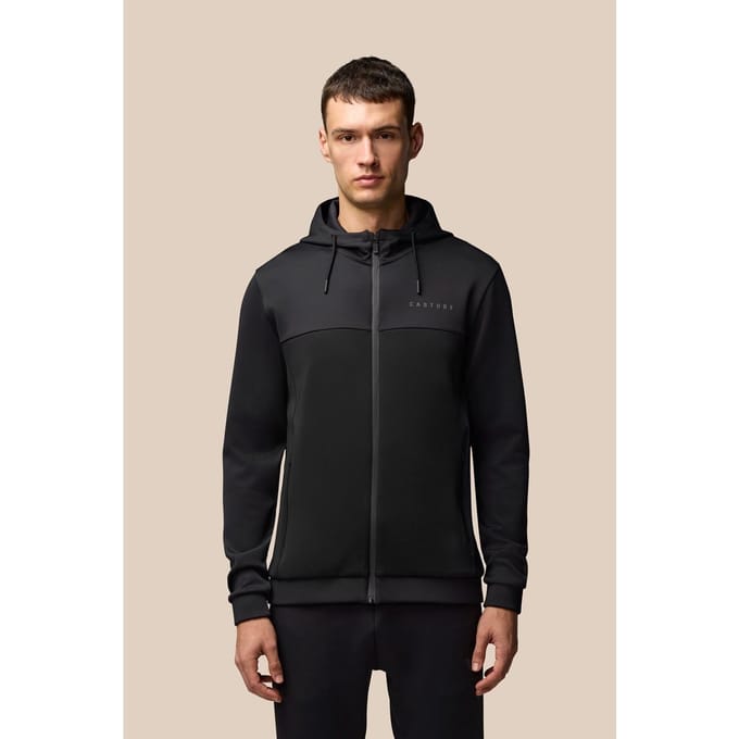 Castore Scuba Volledige Rits Hoody Polyester Heren Zwarte Hooded Sweatshirt