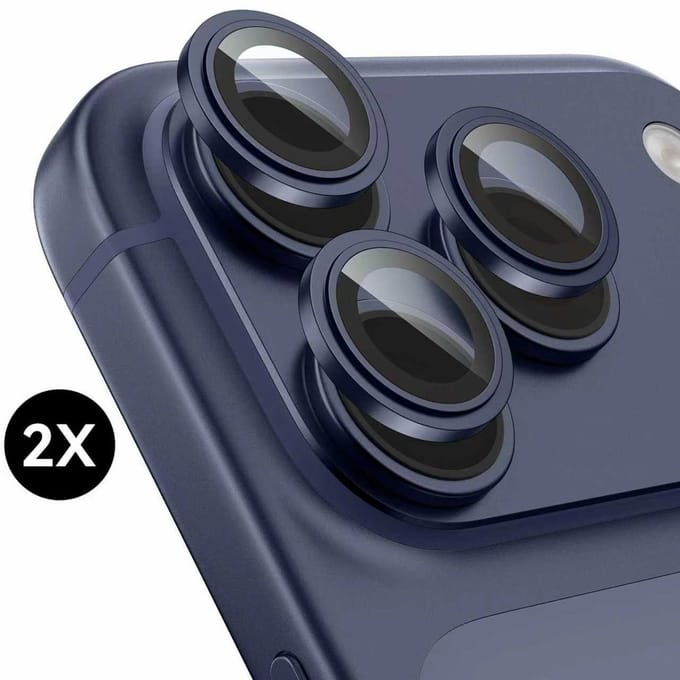 Camera protector geschikt voor iPhone 17 Pro / 17 Pro Max Camera Lens Screen Protector - Diepblauw - Screenprotector - 2 stuks - Camera Protector geschikt voor iPhone 17 Pro / iPhone 17 Pro Max Camera Protector - Gehard Glas