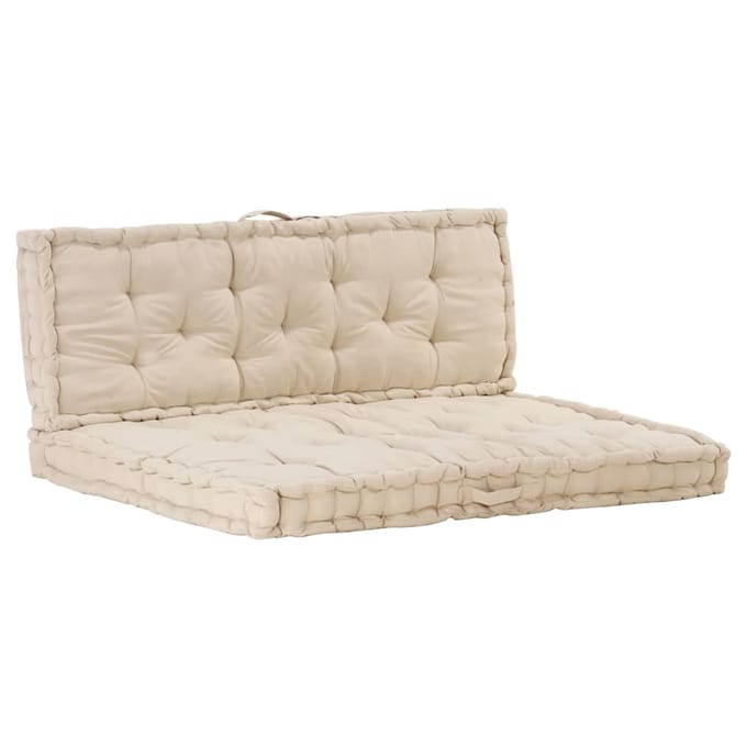 vidaXL - Palletvloerkussens - 2 - st - katoen - beige
