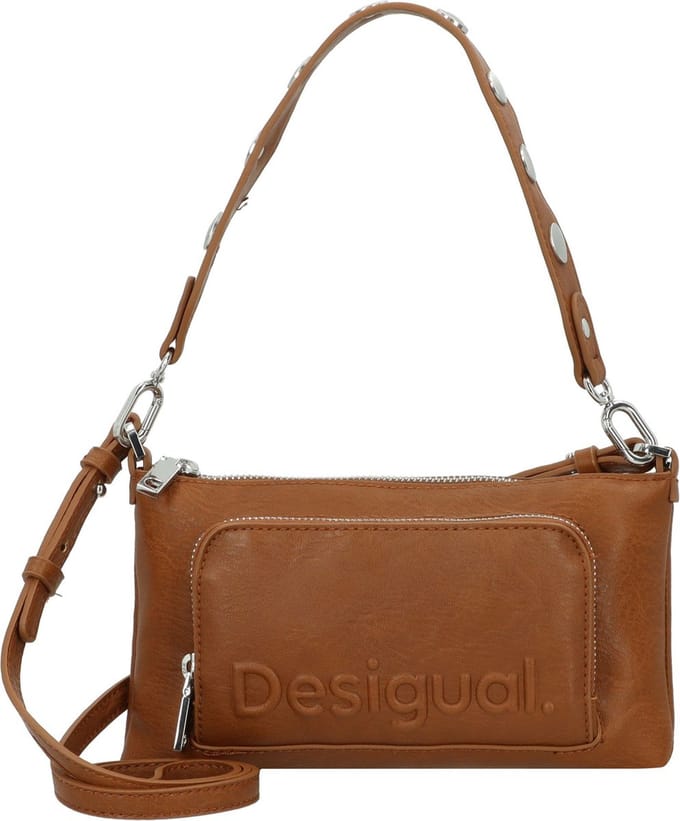 Desigual Schoudertas Half Logo Monica Crossbodybag Leather West Bruine