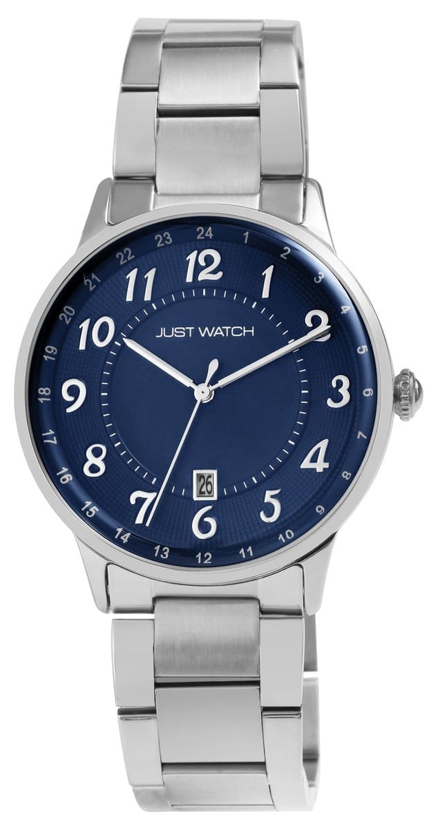 JUST WATCH Herenhorloge roestvrij staal Lieran, datumweergave