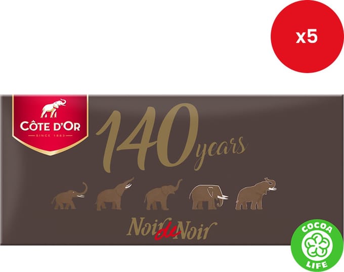 Côte d'Or - chocoladetablet - vol Noir De Noir - 150g x 5