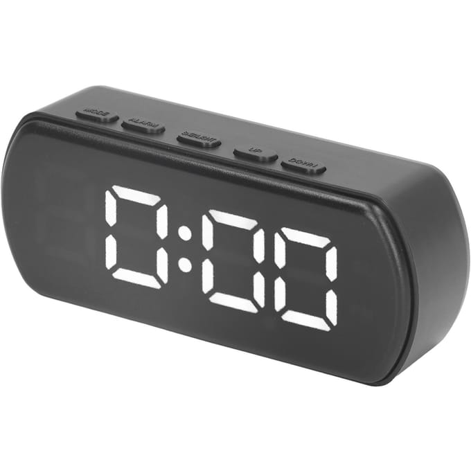 Digitale Wekkers Snooze Temperatuur 12 24 uur Kleine Elektronische Bureauklok met LED Display voor wit