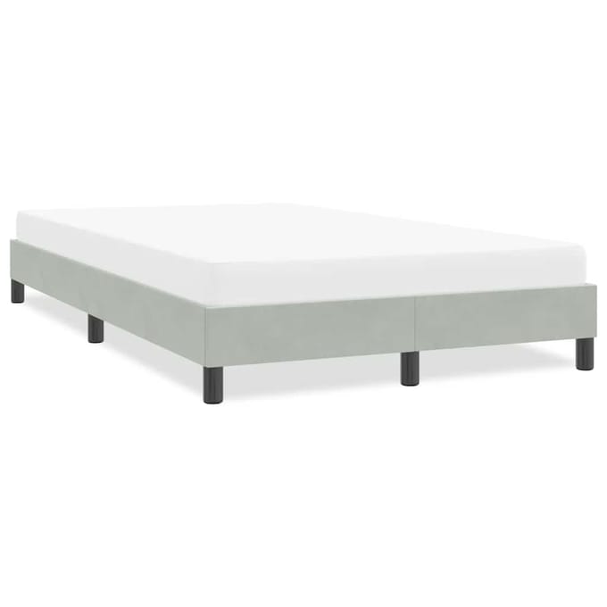 vidaXL - Bedframe - zonder - matras - 120x220 - cm - fluweel - lichtgrijs