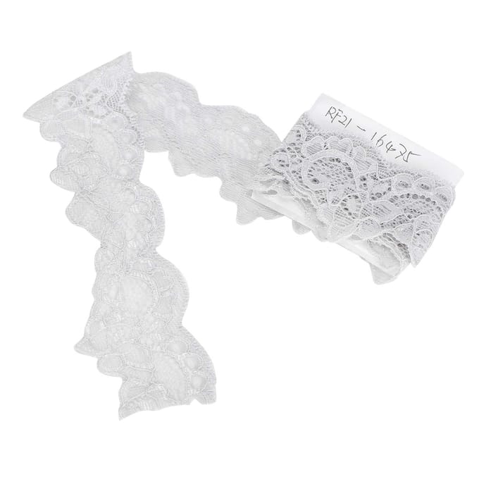 4,5 cm Decoratief Kant Nylon Zigzagpatroon Afwerking Lint Kledingaccessoires 10 Yard Lang white