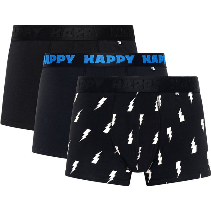 Happy Socks - 3-Pack Black and White Short Boxers - Heren - Ondergoed