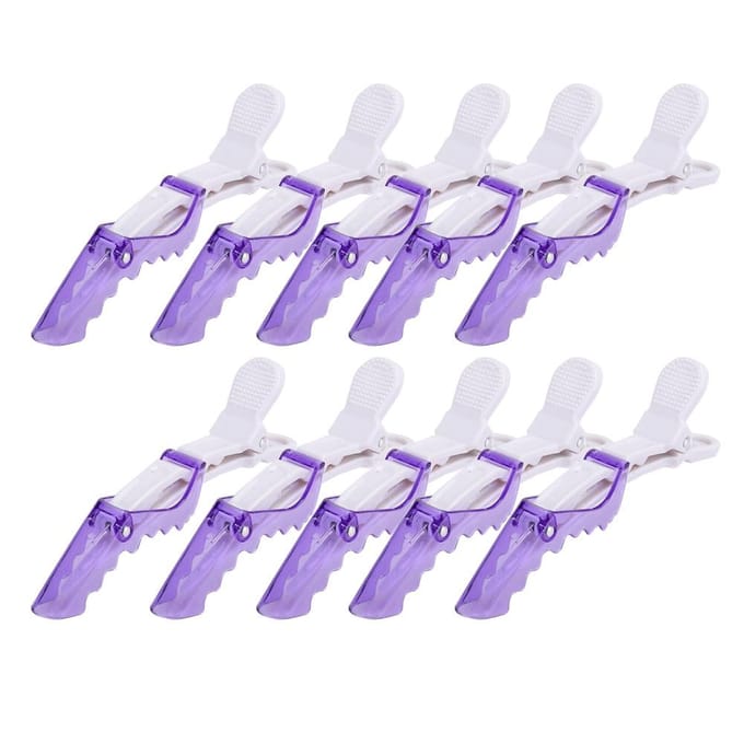 10pcs Pince Bec de Canard Séparation Cheveux Coiffure Épingle pour Salon de Coiffure Barbier white
