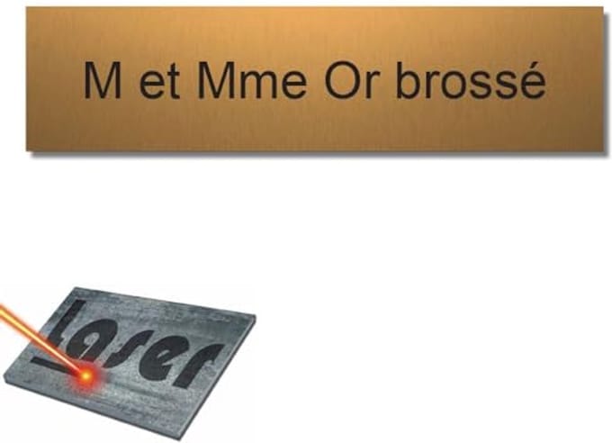 Graveerplaat voor naam en adres, zelfklevend, 99 x 24 mm, personaliseerbaar