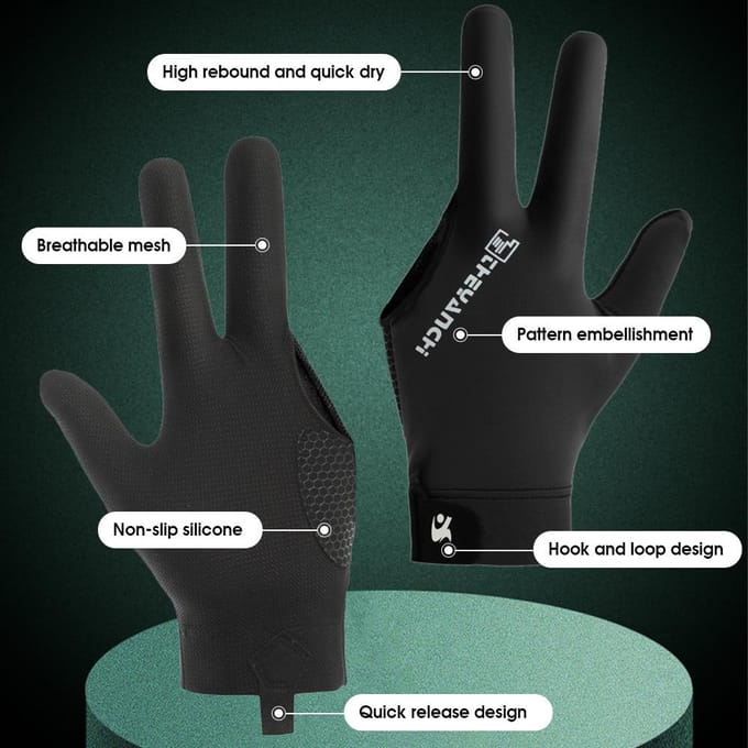 Poolspeler Handschoenen Comfortabele Biljart Handschoen 3 Vinger Poolhandschoenen Lichtgewicht Pooltafel Handschoen