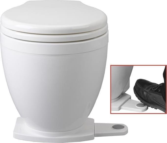 Jabsco Lite Flush 12V elektrisch Toilet met Voetbediening