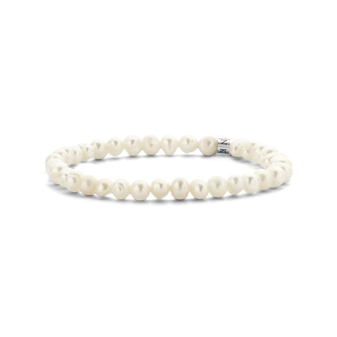 Frank 1967 – Heren Armband – 7FB-0715 Parelarmband 6a7mm - 18cm - Rekbaar - Parel