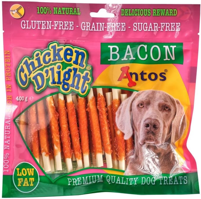 Antos Chicken D'Light Bacon - hondensnack - 400 gram