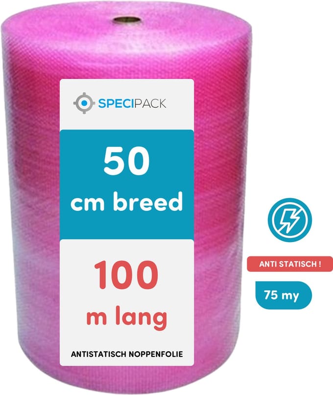Specipack Antistatische noppenfolie 50 cm x 100 m 75 my