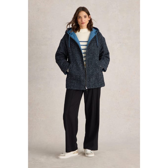 White Stuff Mariella Reversible Coat Blue Multi Größe: 8 | Winterjacken Outlet | Damen | Blau