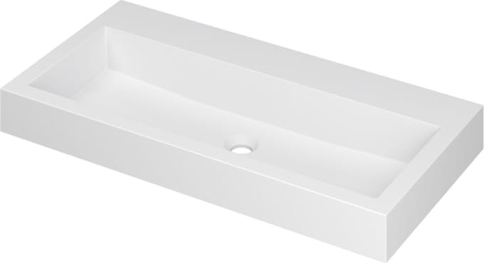 INK Momento wastafel polystone zonder kraangat 90 x 9 x 45 cm, mat wit