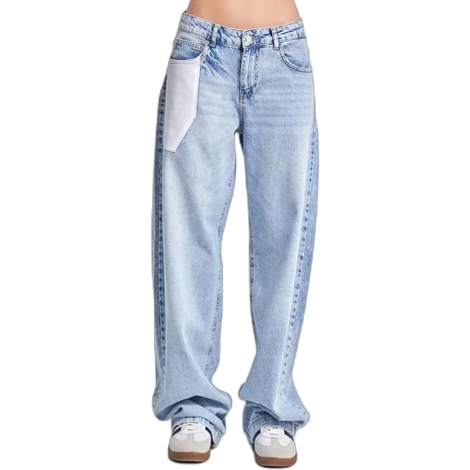 It's Basic - Baggy Mid Rise Jeans - Sky