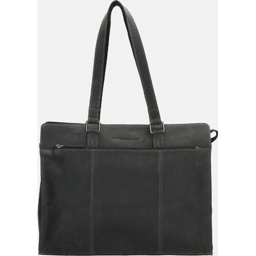 Hide & Stitches Idaho Laptoptas 15,6 inch (34.5x19.4 cm) - 100% Leer - Zwart