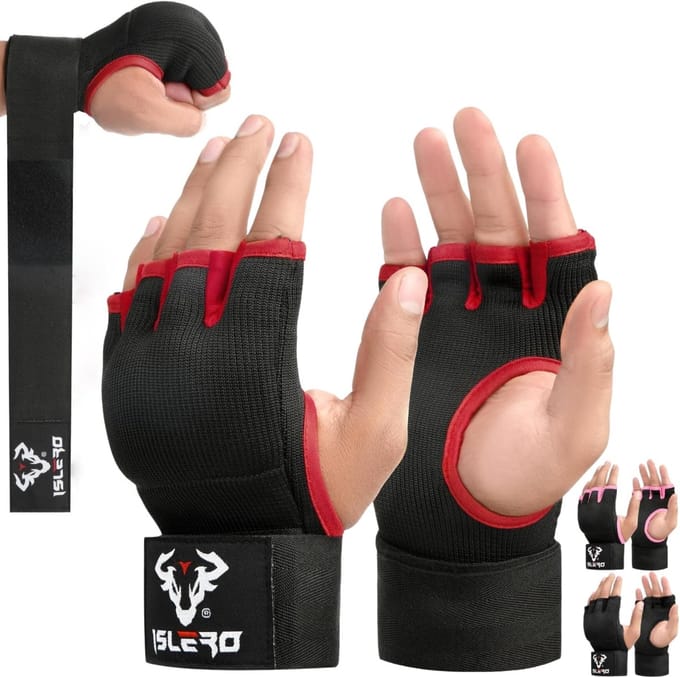 Boksen Hand Wraps - Polsbandjes Vuist Bescherming - Training Bandages - Elastische Polyester Stof - 93cm Lange - Rood