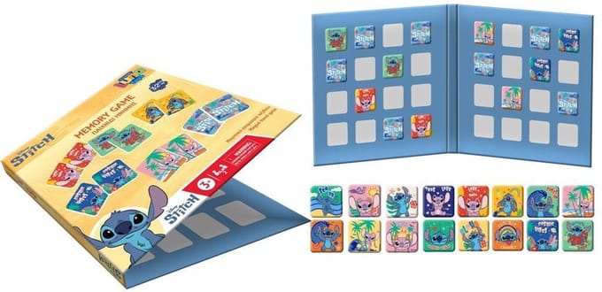 Disney Lilo & Stitch opvouwbaar magnetisch bordspel – Memory spel – 17,5 × 17,5 × 20 cm