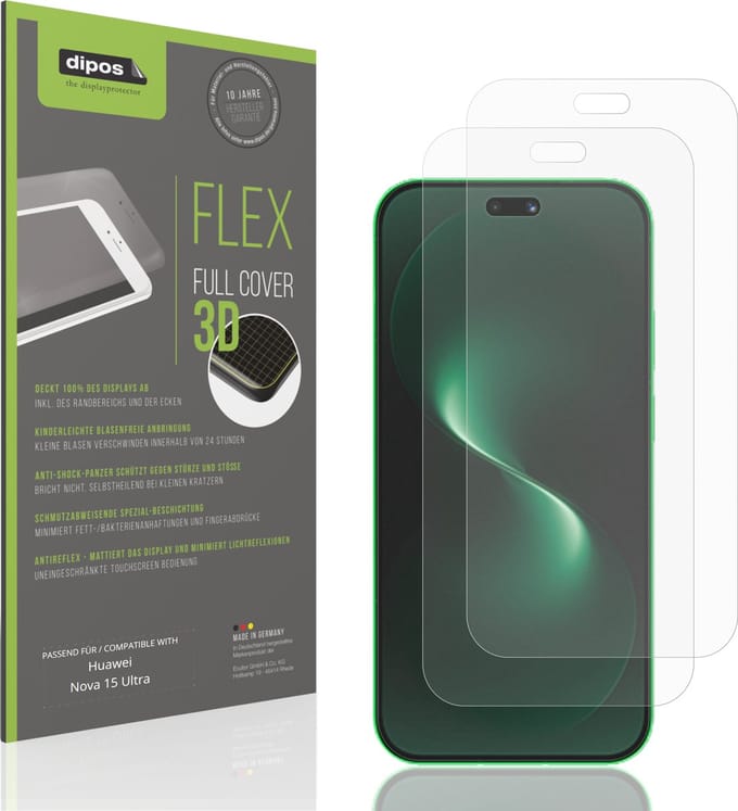 dipos FLEX – 2x Matte Screenprotector geschikt voor Huawei Nova 15 Ultra | Volledige Schermbescherming | Case-Friendly