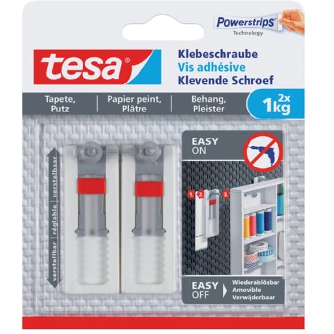 tesa spijker tegels & metaal badkamer keuken herbruikbaar zelfklevend – 2 stuks 3kg