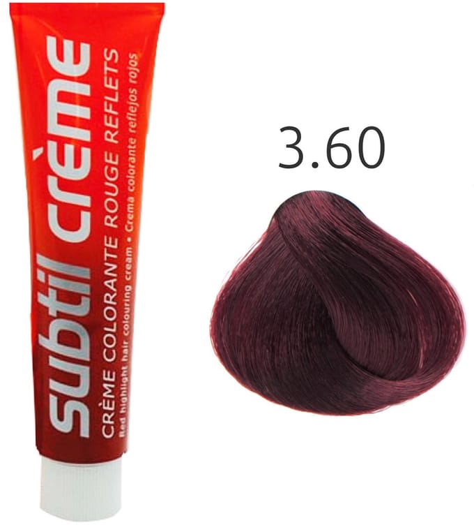 Subtil - Color - Crème Rouge Reflets - 3.60 Kastanje Foncé Rood Intensief - 60 ml
