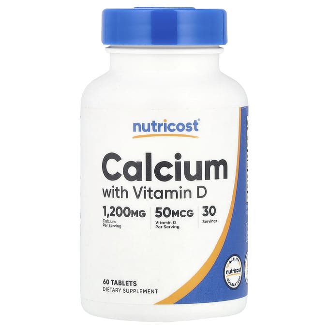 Nutricost, Calcium met vitamine D, 60 tabletten