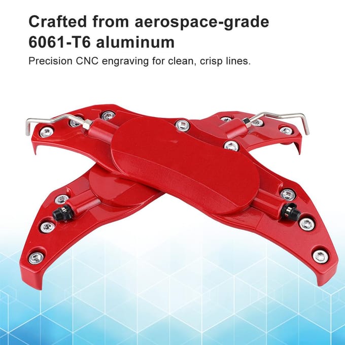 2 Stuks Auto Universele Schijfremklauw Nep Covers Links & Rechts Accessoires Refit(L ) M red