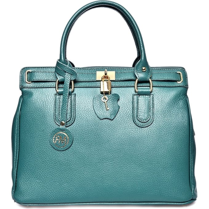 Roberta M Groen Rundleer Tas