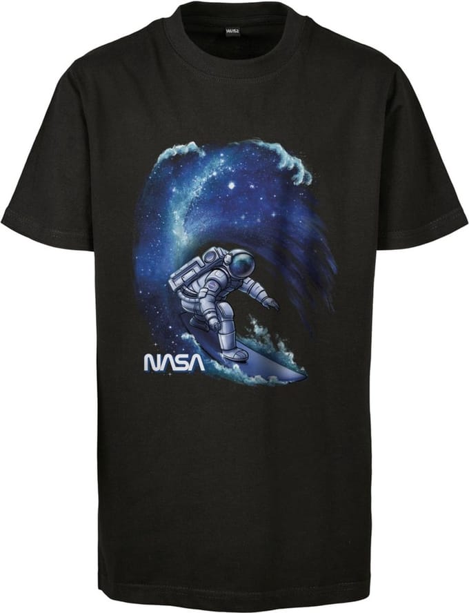 Mister Tee NASA - Surf Kinder Tshirt - Kids 122/128 - Zwart