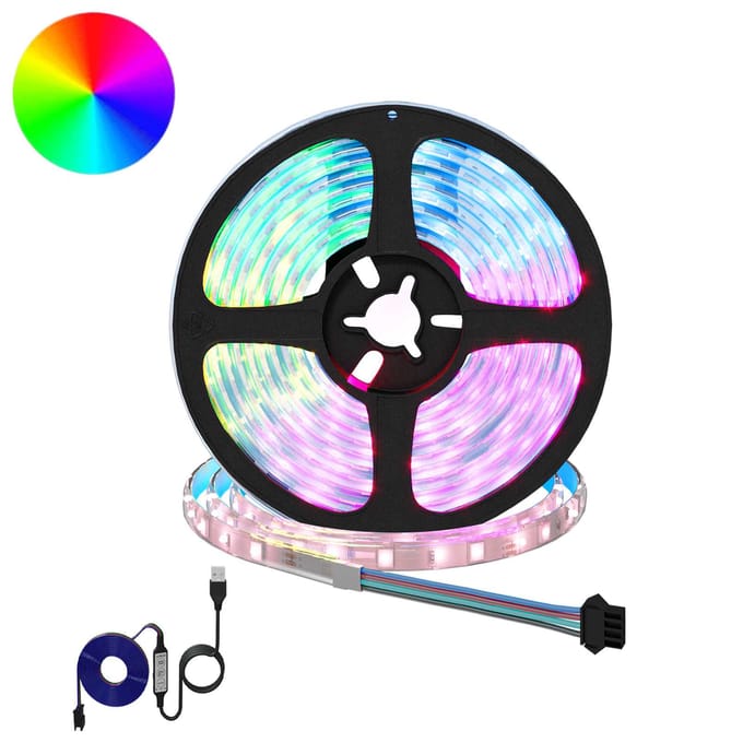 vidaXL LED-strip 2 st Zwart en transparant Koper en kunststof