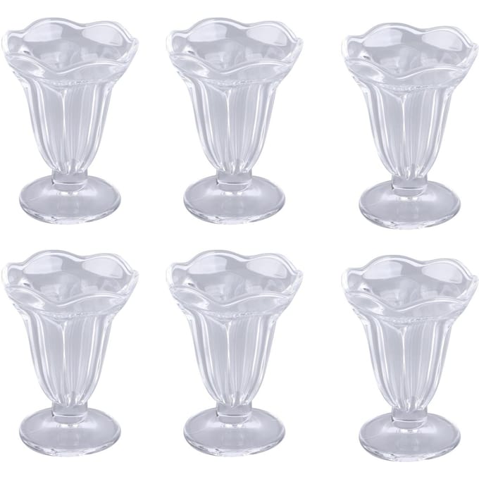 6 stuks IJscoupe Creatieve Unieke Bloem IJscoupe Glas Multifunctionele Transparante Dessertcups white