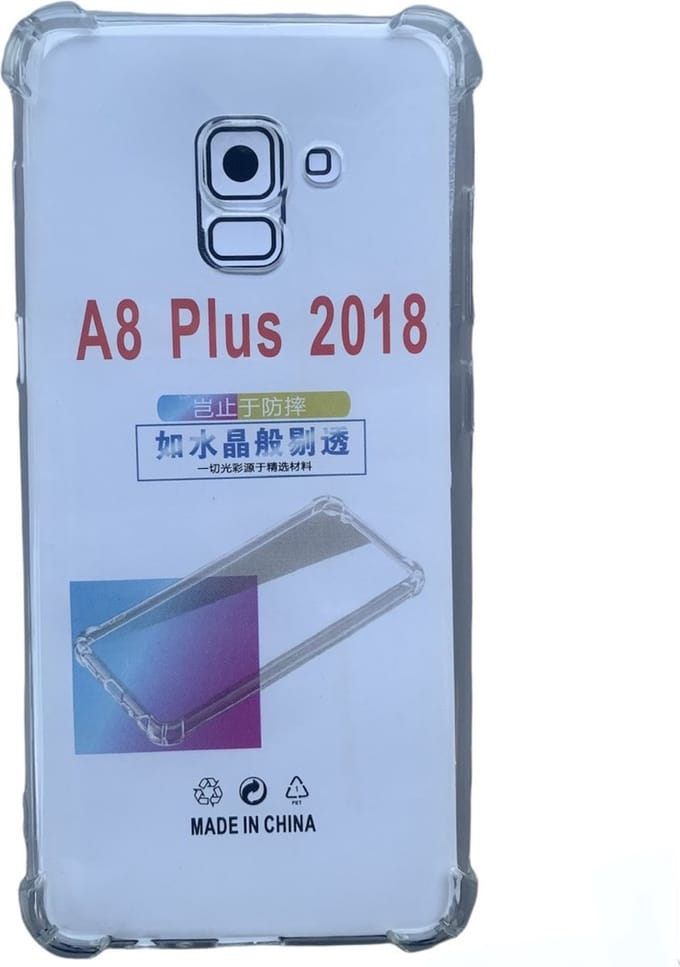 Anti Shock silicone back cover Geschikt voor Samsung Galaxy A8 Plus (2018)/Transparant hoesje