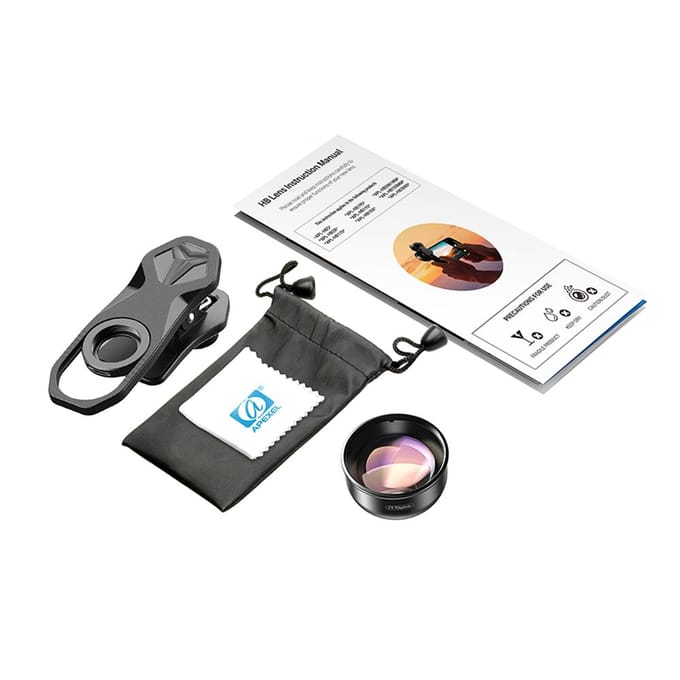 Téléobjectif de téléphone multicouche, zoom 2X pour double objectif/objectif unique noir