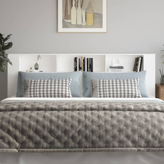 vidaXL - Hoofdbordkast - 220x18,5x104,5 - cm - wit