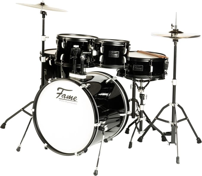 Fame FS20B First Step Studio Drum Set (Piano Black) - Drum set