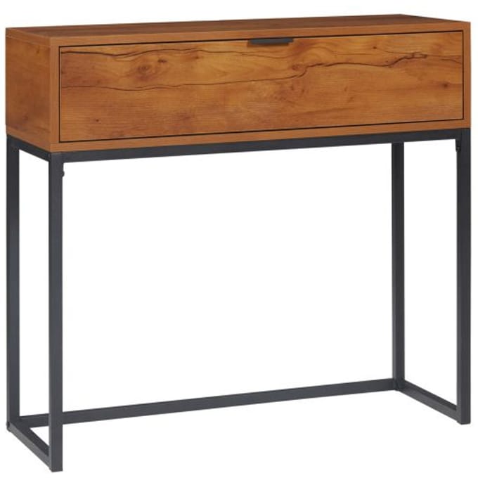 Table console - MUVOE - 80x30x76 cm - Acier - Couleur naturelle - Design industriel naturel