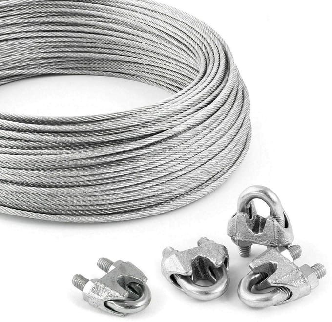 Stalen Kabel Set - Touw Draad - Klimhulp Tuin - Verzinkt Staal - 3 mm 20 meter