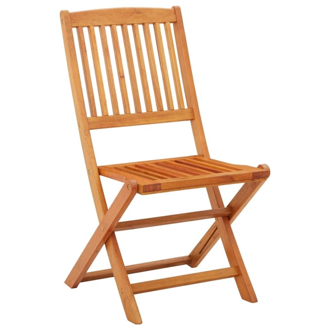 vidaXL - Opklapbare - stoelen, - 2 - stuks, - van - massief - eucalyptushout