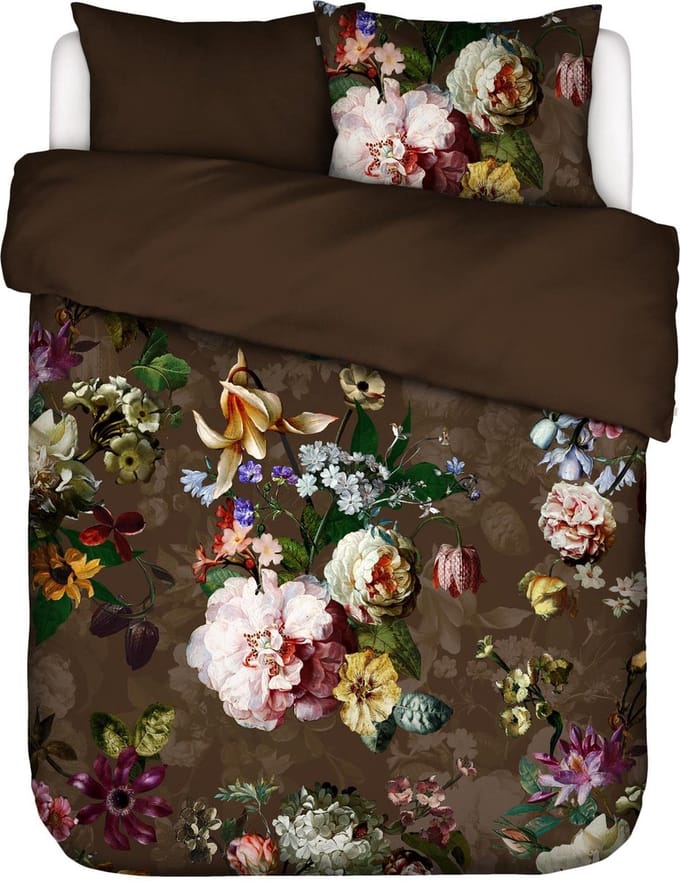 ESSENZA Fleur Dekbedovertrek Chocolade - Tweepersoons – 200x200/220 cm