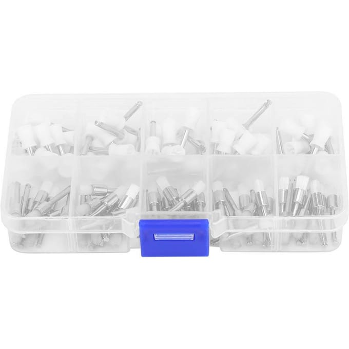 100 pièces   boîte Kit d'outils de polissage dentaire Coupe-brosse de polissage dentaire Accessoire d'outil à usage dentaire white