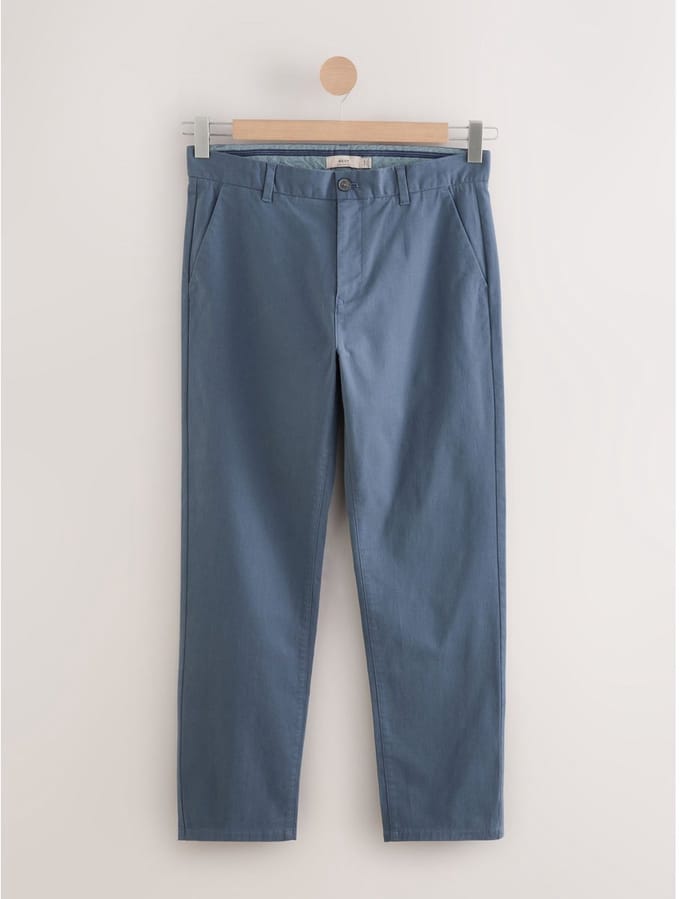 Next - Heren - Standaard toelopende pasvorm - Stretchy chino - Blauw