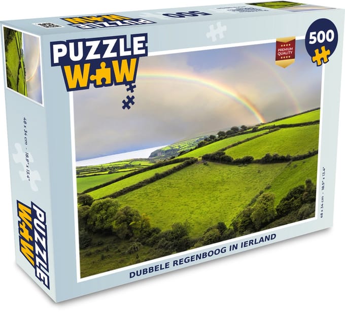Puzzel Dubbele regenboog in Ierland - Legpuzzel - Puzzel 500 stukjes