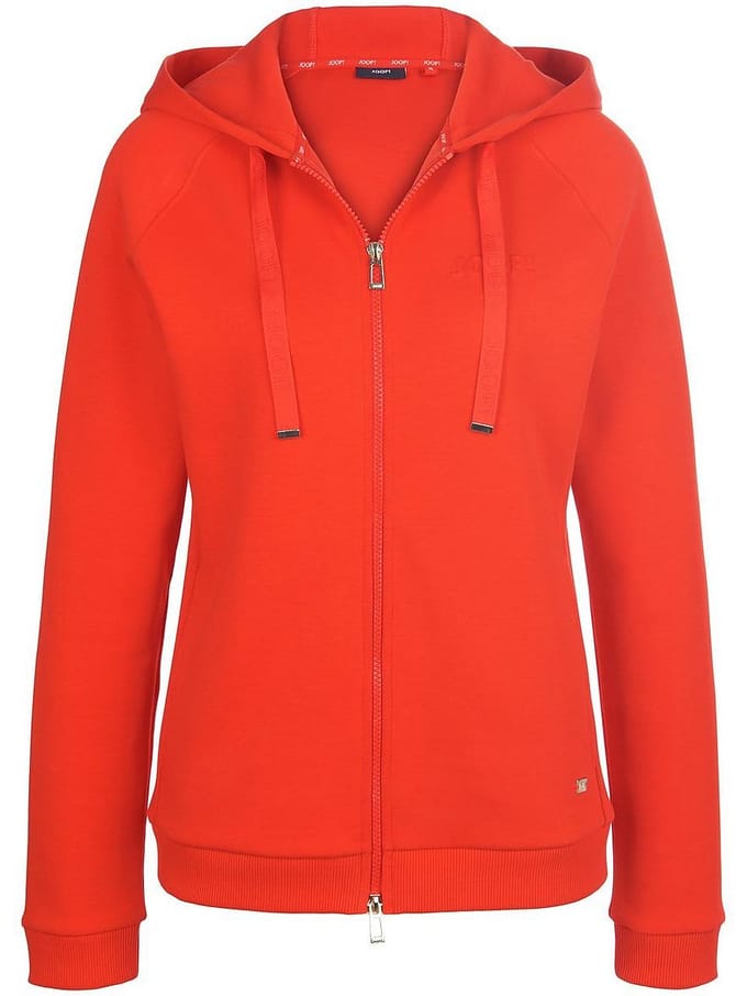 Sweatvest capuchon en lange raglanmouwen Van Joop! rood